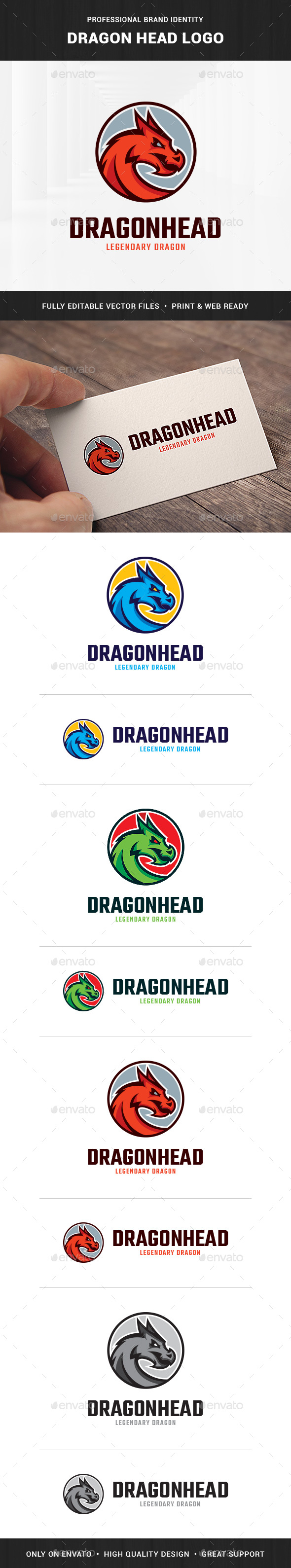 Dragon Head Logo Template - Animals Logo Templates