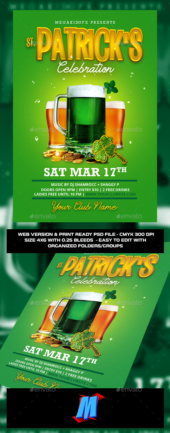 St Patricks Party Flyer Template - Clubs & Parties Events