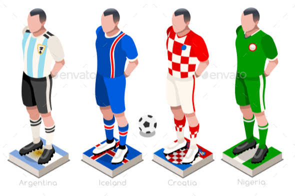 Soccer Group Vector - Sports/Activity Conceptual