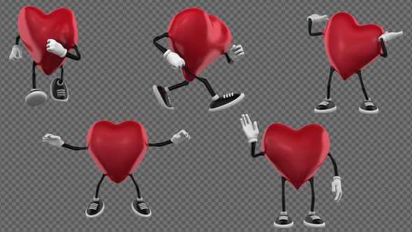 Red Love Heart Character (5-Pack)