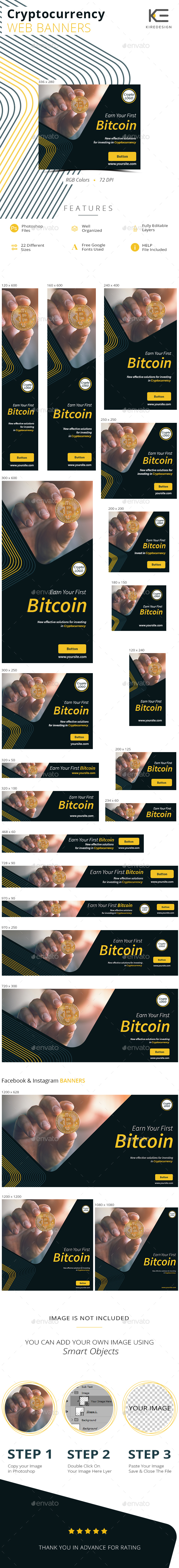 Cryptocurrency Banners - Banners & Ads Web Elements