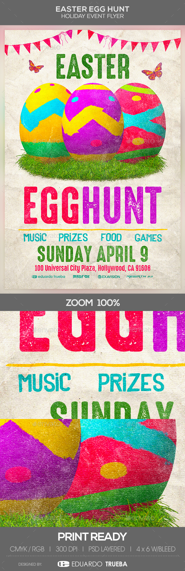 Easter Egg Hunt Holiday Event Flyer - Events Flyers