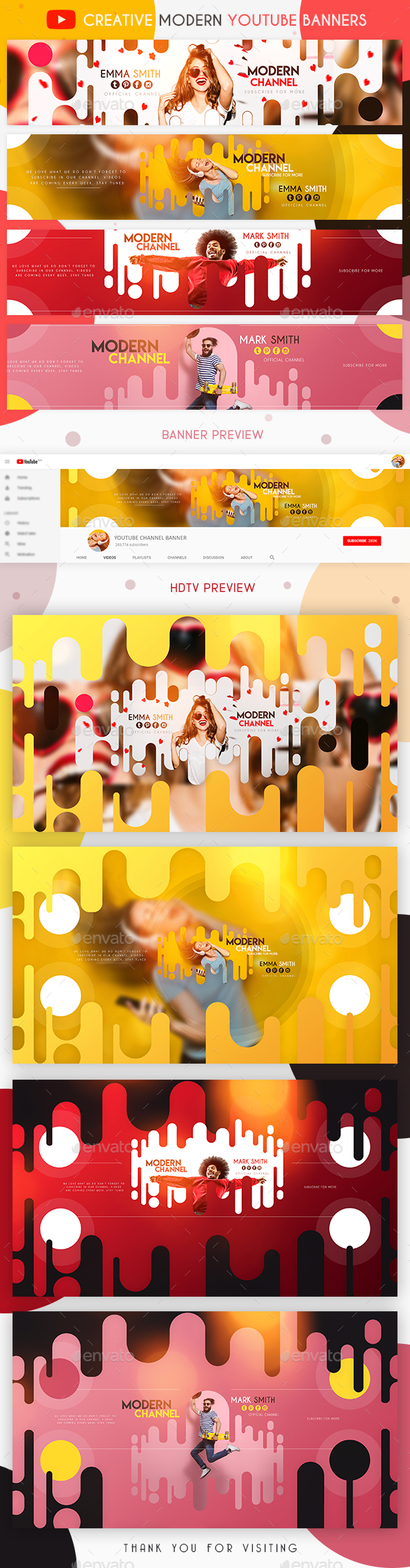 Modern YouTube Banners - YouTube Social Media