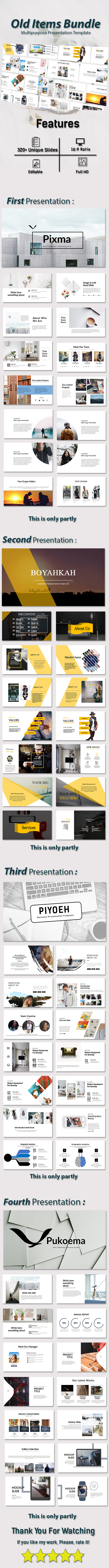 Old Items Bundle 4 in 1 Keynote - Finance Keynote Templates