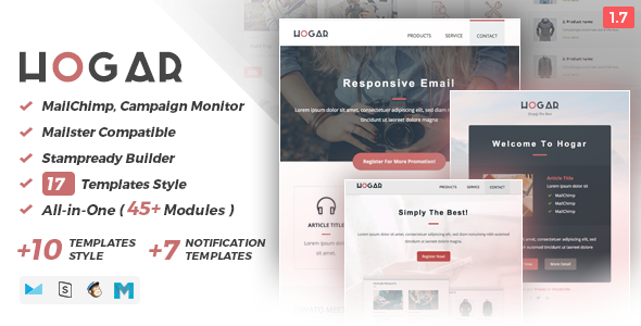 Hogar | Responsive Email Set - Email Stationery Email Templates