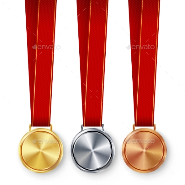 Champion Medals Blank Set Vector - Man-made Objects Objects