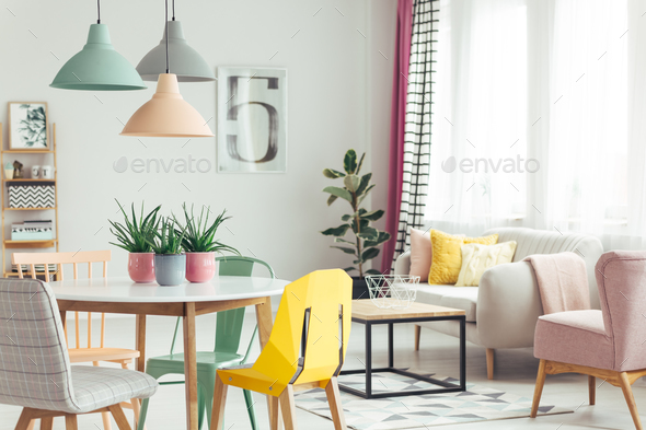 Pastel apartment interior - Stock Photo - Images