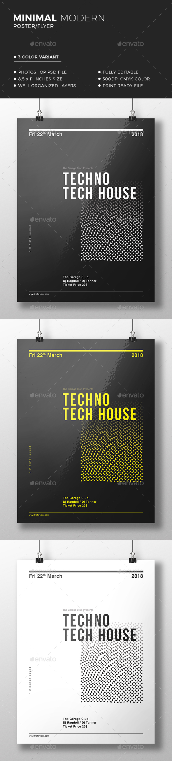 Clean Minimal Flyer - Clubs & Parties Events