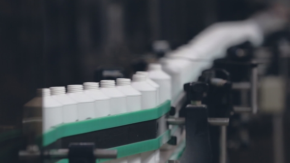 Plastic Bottles in Production Line