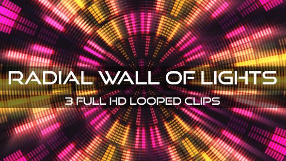 Radial Wall Of Lights VJ Loop