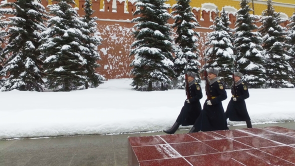 Divorce Guard at the Eternal Flame in Moscow. Russia