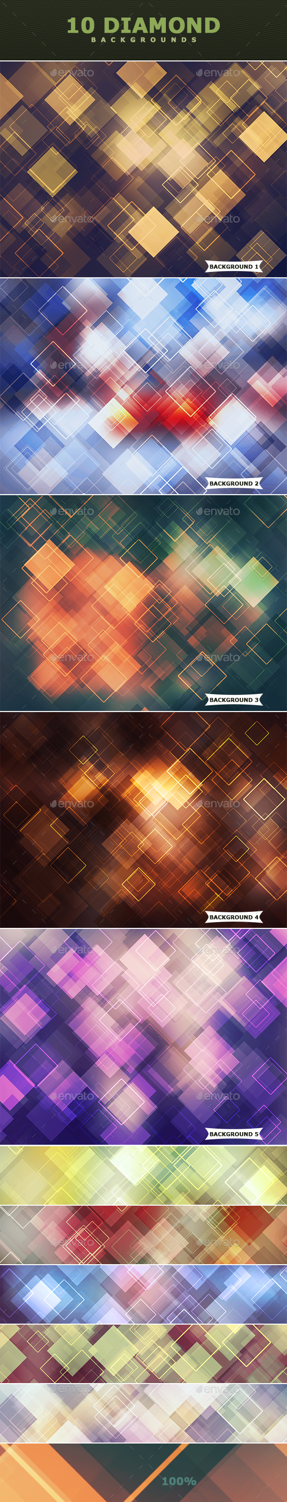Diamond Photoshop Backgrounds Set II - Abstract Backgrounds