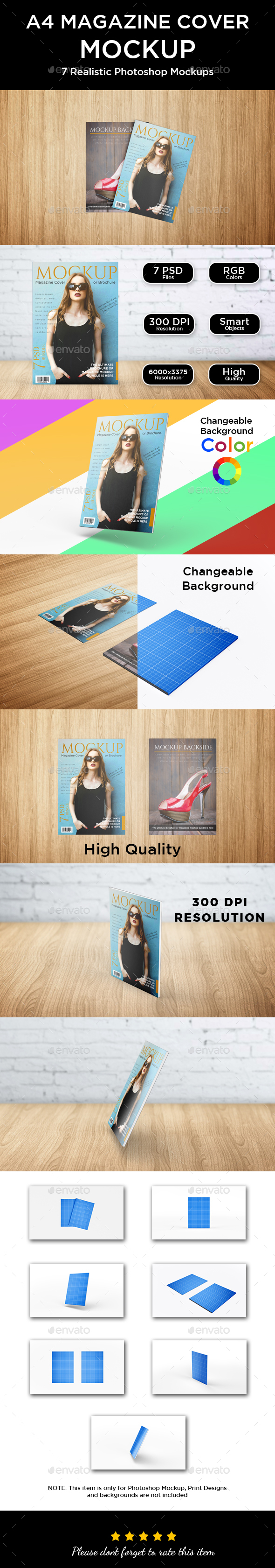 Magazine and Brochure Cover Mockup - Print Product Mock-Ups