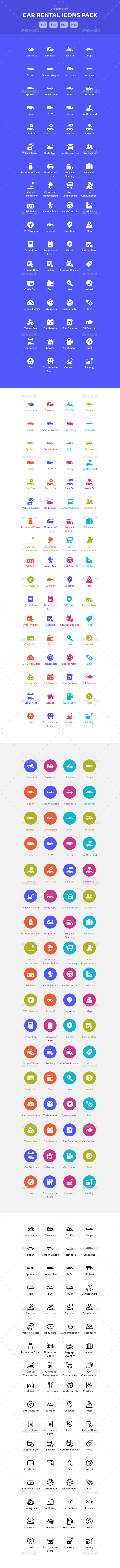 Car Rental Icons - Objects Icons