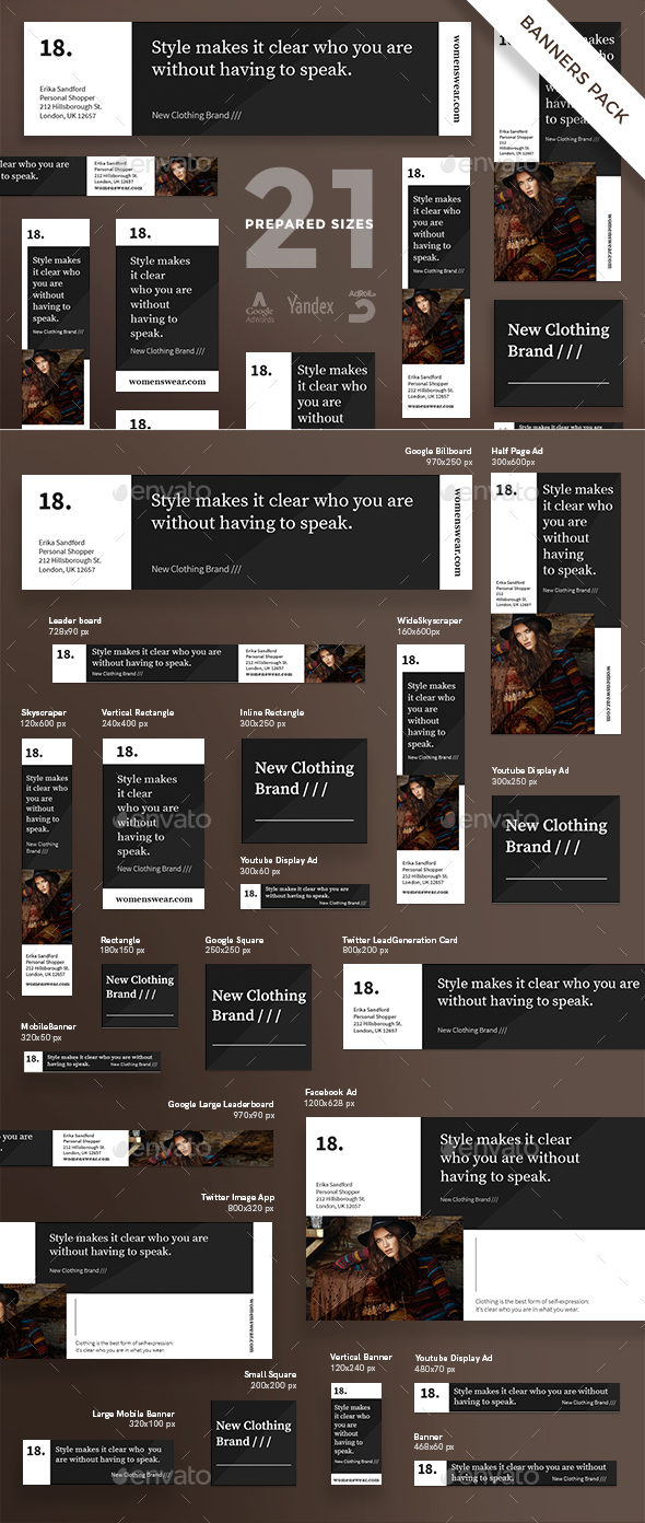 Personal Shopper Banner Pack - Banners & Ads Web Elements