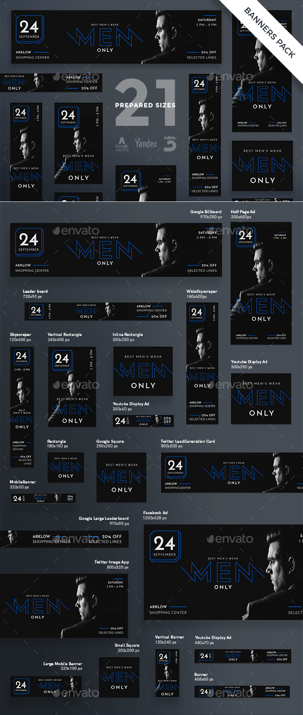 Men's Wearhouse Banner Pack - Banners & Ads Web Elements