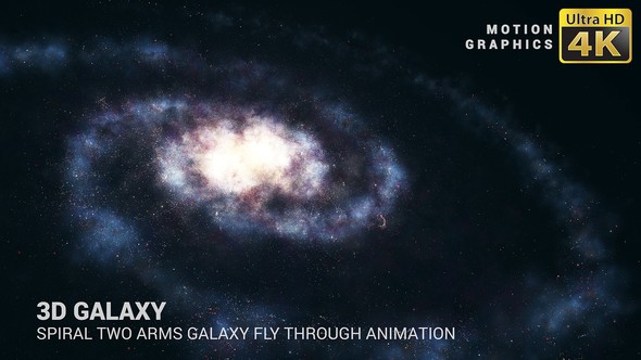 3D Galaxy | Spiral Two Arms Galaxy Animation