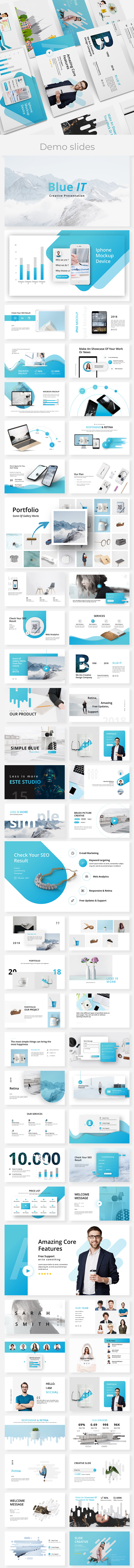 BlueIT Creative Google Slide Template - Google Slides Presentation Templates
