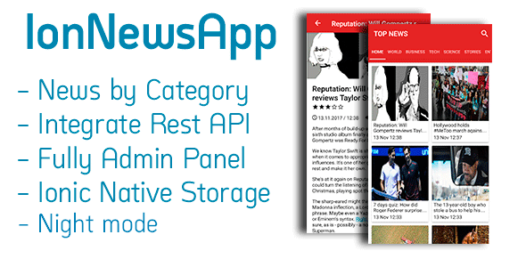 IonNewsApp - Full News App and Managment System - CodeCanyon Item for Sale
