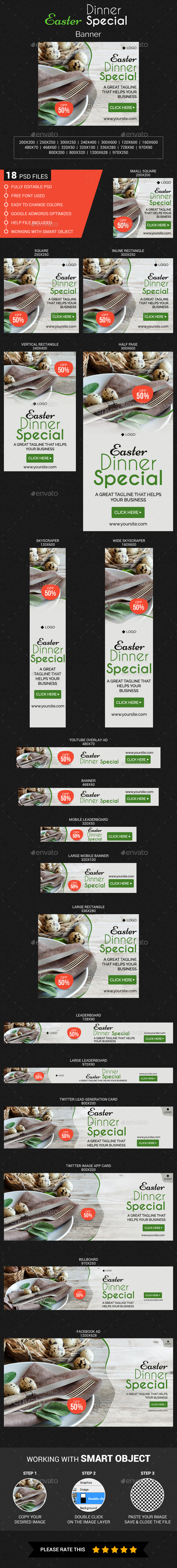 Easter Dinner Banner - Banners & Ads Web Elements