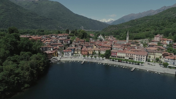 Bicycle Sumer Italy Italian Riviera Houses Drone Flight Near the Mountains, Italy Lake, Drone  Natur alt
