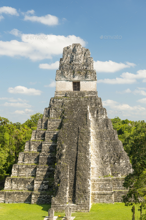 Tikal Jaguar Temple Guatemala - Stock Photo - Images