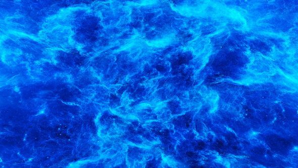 Abstract Bright Blue Nebulae in Deep Space