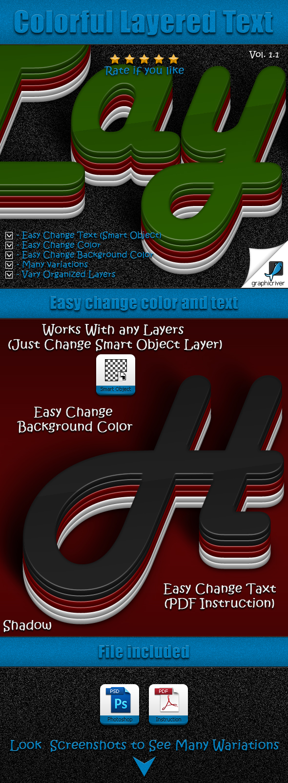 Colorful Layered Text