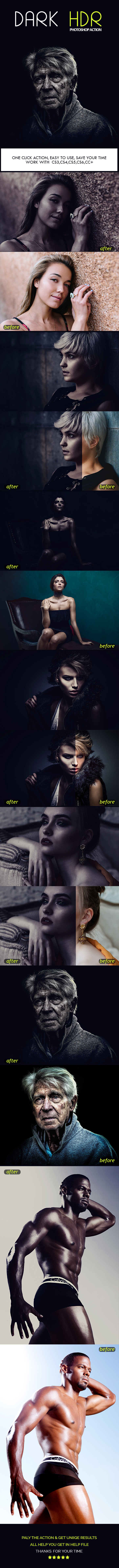 Dark HDR Photoshop Action - Photo Effects Actions