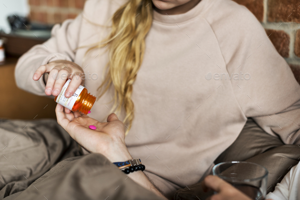Sick people getting medicine - Stock Photo - Images