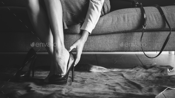 Woman wearing high heels - Stock Photo - Images
