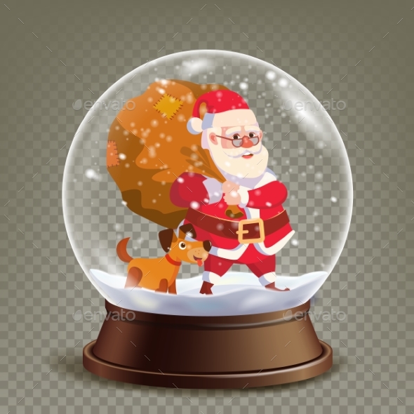 Christmas Snow Globe Realistic Vector. - Seasons/Holidays Conceptual