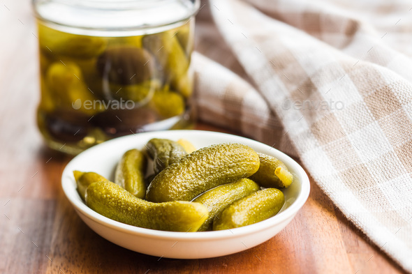 Pickles. Preserved cucumbers. - Stock Photo - Images