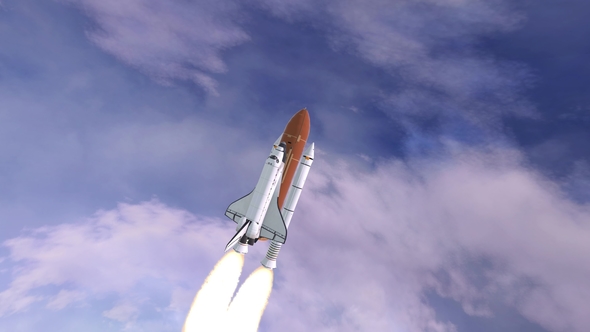 Space Shuttle Launching Over Earths Atmosphere, Motion Graphics | VideoHive