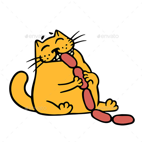 Cat hotsell eating sausage