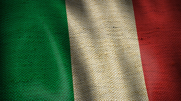 Burlap Flag of Italy