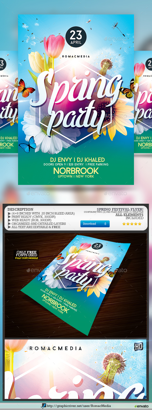 Spring Party Flyer - Clubs & Parties Events