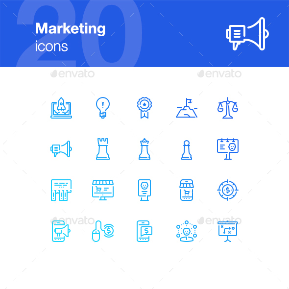 20 Marketing icons - Business Icons