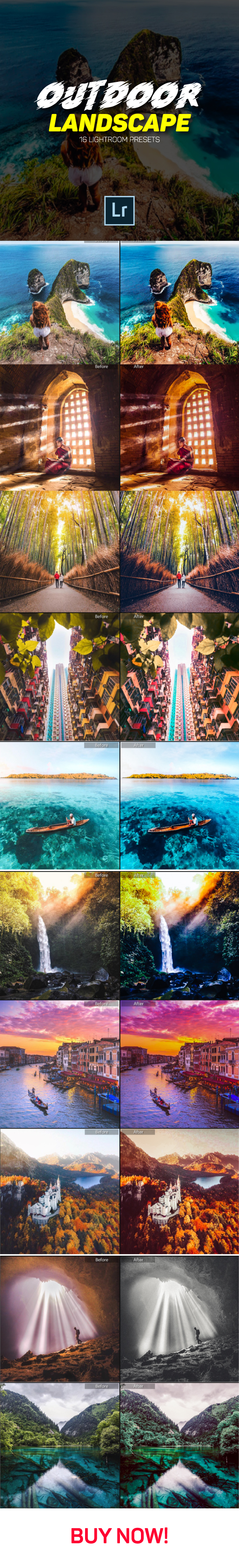 16 Premium Outdoor Landscape Lightroom Presets - Landscape Lightroom Presets