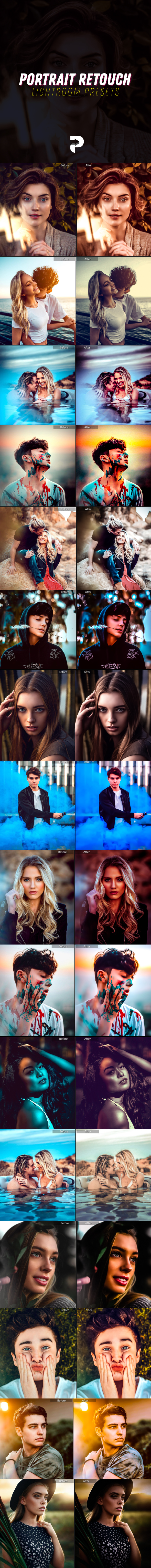 16 Portrait Retouching Lightroom Presets - Portrait Lightroom Presets