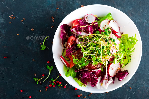 Fresh vegetable salad plate - Stock Photo - Images