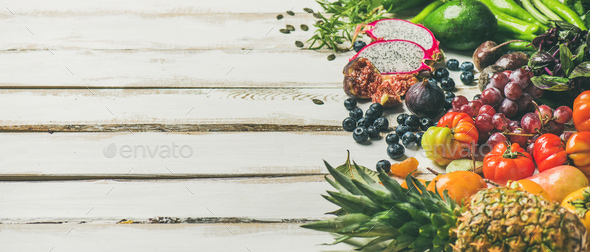 Helathy raw vegan food cooking background, copy space - Stock Photo - Images