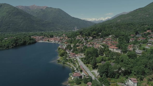 Bicycle Sumer Italy Italian Riviera Houses Drone Flight Near the Mountains, Italy Lake, Drone  Natur alt