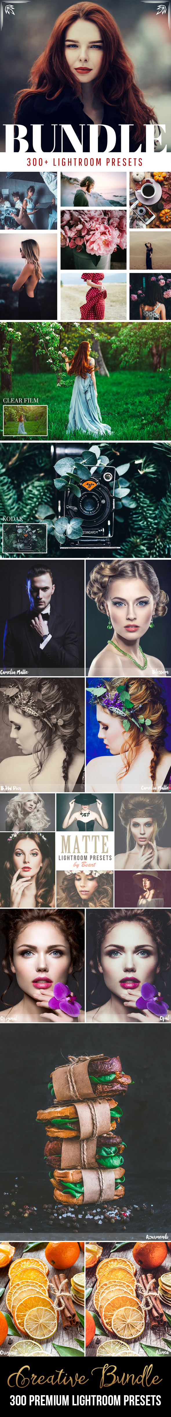 300+ Premium Lightroom Presets Bundle - Photo Effects Actions