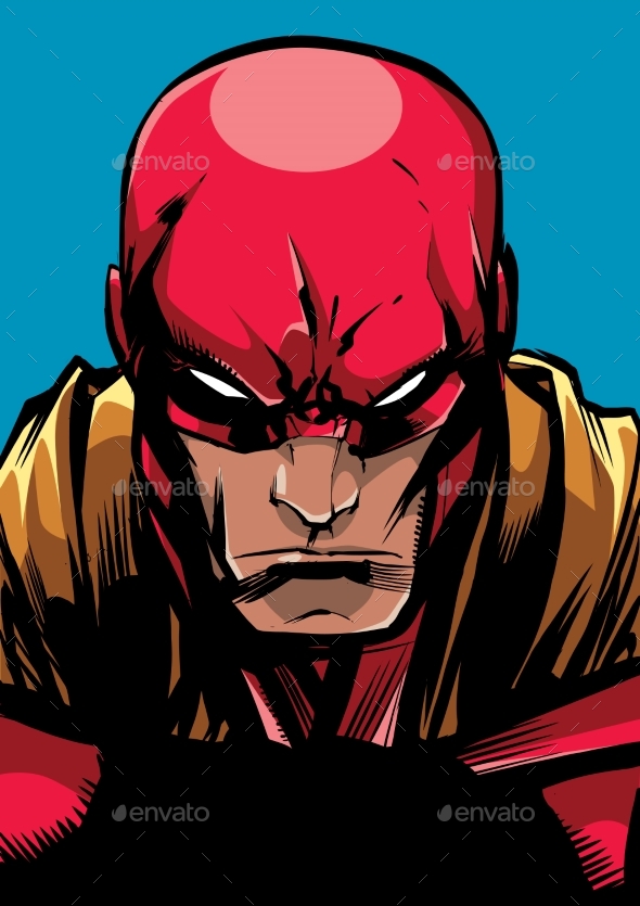 Superhero Portrait Line Art 2 - People Characters