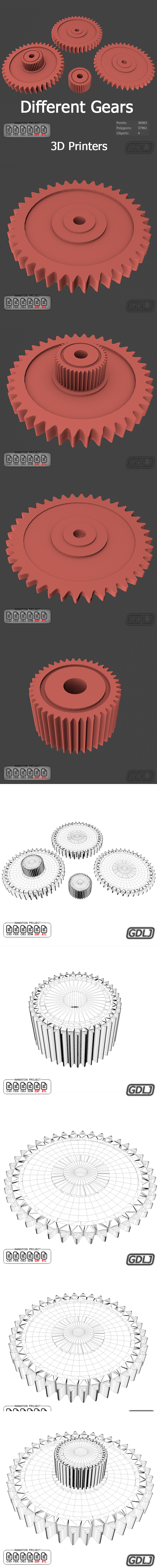 Different Gears 3D - 3Docean 21611059