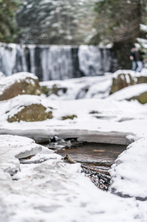 Wild Waterfall in Karpacz - Stock Photo - Images