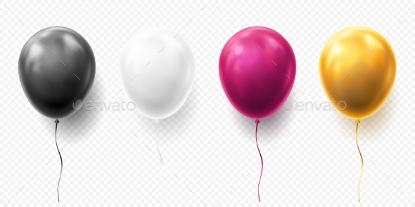 Realistic Glossy Balloons - Miscellaneous Vectors