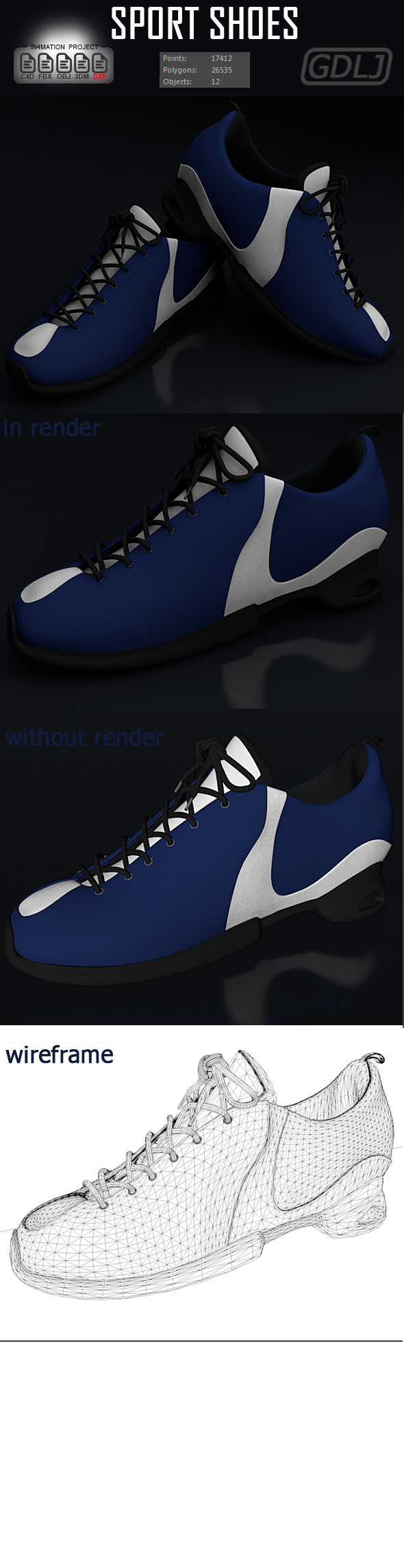 Sport Shoes 3D - 3Docean 21612797