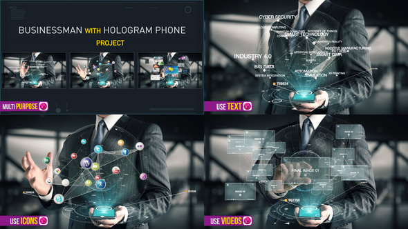 Businessman with Hologram - VideoHive 21612818